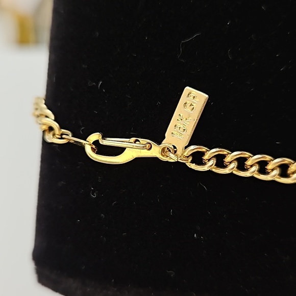 18K GP Goldtone Lovely Link 7" Bracelet - Picture 4 of 5